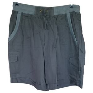 Gray Cargo Shorts Women's XXL Large Front Pockets Elastic Waist Comfy